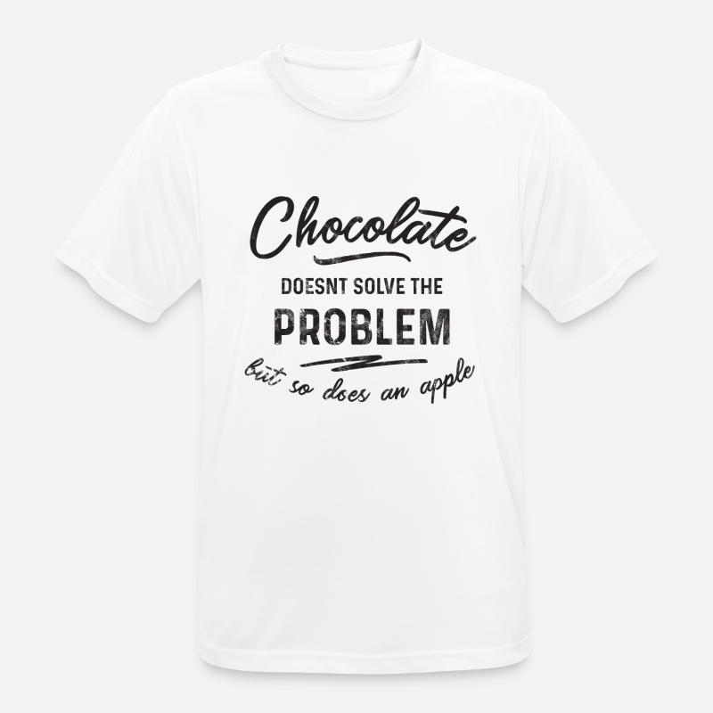 Chocolate doesnt solve the problem - Männer T-Shirt atmungsaktiv - Weiß