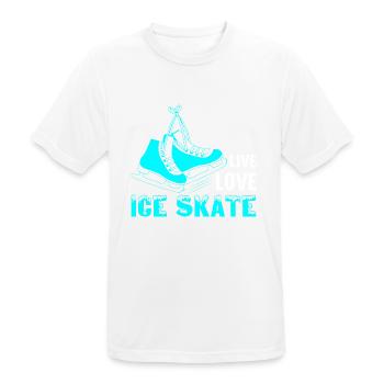 Live Love Ice Skate Figure Skater Ice Skating - Men's Breathable T-Shirt - white - Front - AI Model Male 185 dark (185cm)
