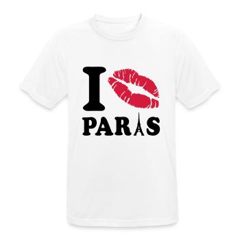 i love paris - T-shirt respirant Homme - blanc - Devant - AI Model Male 185 dark (185cm)