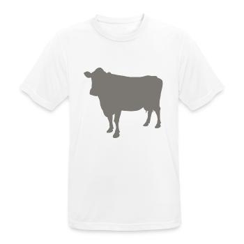 Kuh - Männer T-Shirt atmungsaktiv - Weiß - Vorne - AI Model Male 185 dark (185cm)
