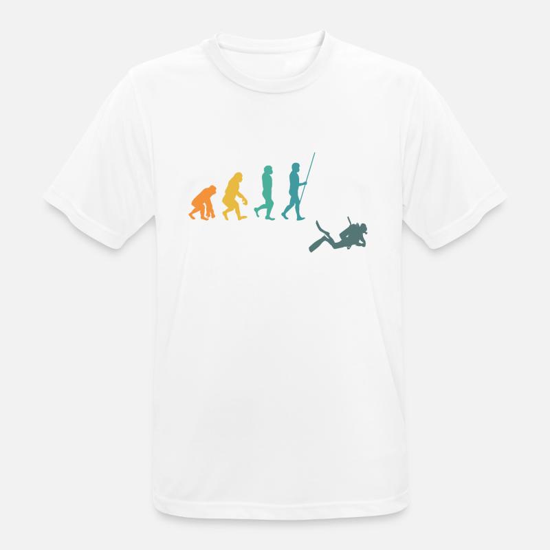 Taucher Evolution Tauchen Diving Geschenk - Männer T-Shirt atmungsaktiv - Weiß