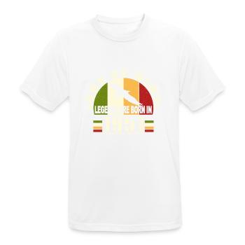 Legend Born 1951 Birthday 73 Years - Men's Breathable T-Shirt - white - Front - AI Model Male 185 dark (185cm)