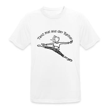 Tanz mal aus der Reihe! - Männer T-Shirt atmungsaktiv - Weiß - Vorne - AI Model Male 185 dark (185cm)