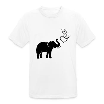 elefanten_love_02 - Männer T-Shirt atmungsaktiv - Weiß - Vorne - AI Model Male 185 dark (185cm)
