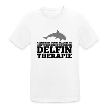 J'ai besoin d'une thérapie aux dauphins - T-shirt respirant Homme - blanc - Devant - AI Model Male 185 dark (185cm)