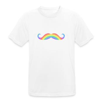 Regenbogen-Tasch - Männer T-Shirt atmungsaktiv - Weiß - Vorne - AI Model Male 185 dark (185cm)