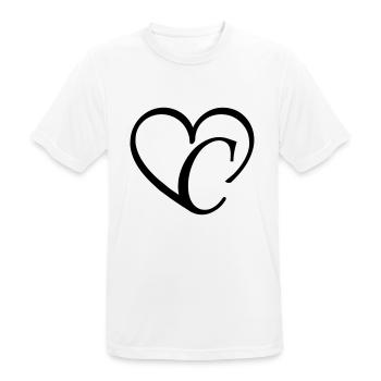 Lettre coeur c - T-shirt respirant Homme - blanc - Devant - AI Model Male 185 dark (185cm)