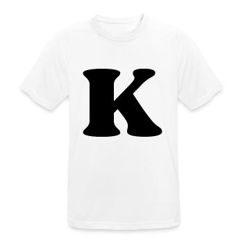 Buchstabe k - Männer T-Shirt atmungsaktiv - Weiß - Vorne - AI Model Male 185 dark (185cm)