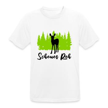 "Scheues Reh: Anmutige Zurückhaltung" - Männer T-Shirt atmungsaktiv - Weiß - Vorne - AI Model Male 185 dark (185cm)