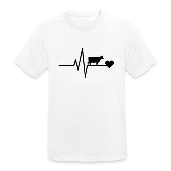 t Cow Farmer Heartbeat - Men's Breathable T-Shirt - white - Front - AI Model Male 185 dark (185cm)