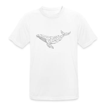 Wal "Geo Black" - Männer T-Shirt atmungsaktiv - Weiß - Vorne - AI Model Male 185 dark (185cm)