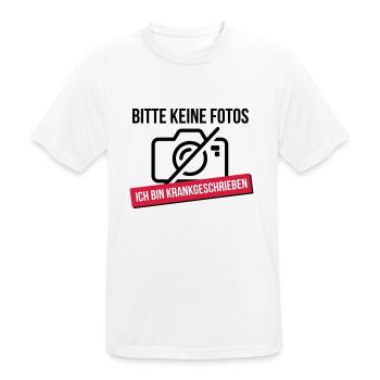 Please no photos - Men's Breathable T-Shirt - white - Front - AI Model Male 185 dark (185cm)