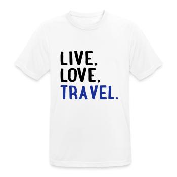 to travel - Men's Breathable T-Shirt - white - Front - AI Model Male 185 dark (185cm)