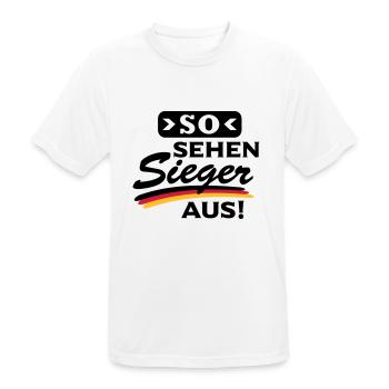So sehen Sieger aus - Männer T-Shirt atmungsaktiv - Weiß - Vorne - AI Model Male 185 dark (185cm)