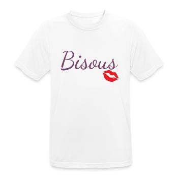 Bisous - T-shirt respirant Homme - blanc - Devant - AI Model Male 185 dark (185cm)