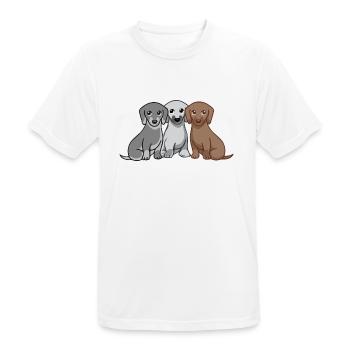 Drei Hunde - Männer T-Shirt atmungsaktiv - Weiß - Vorne - AI Model Male 185 dark (185cm)