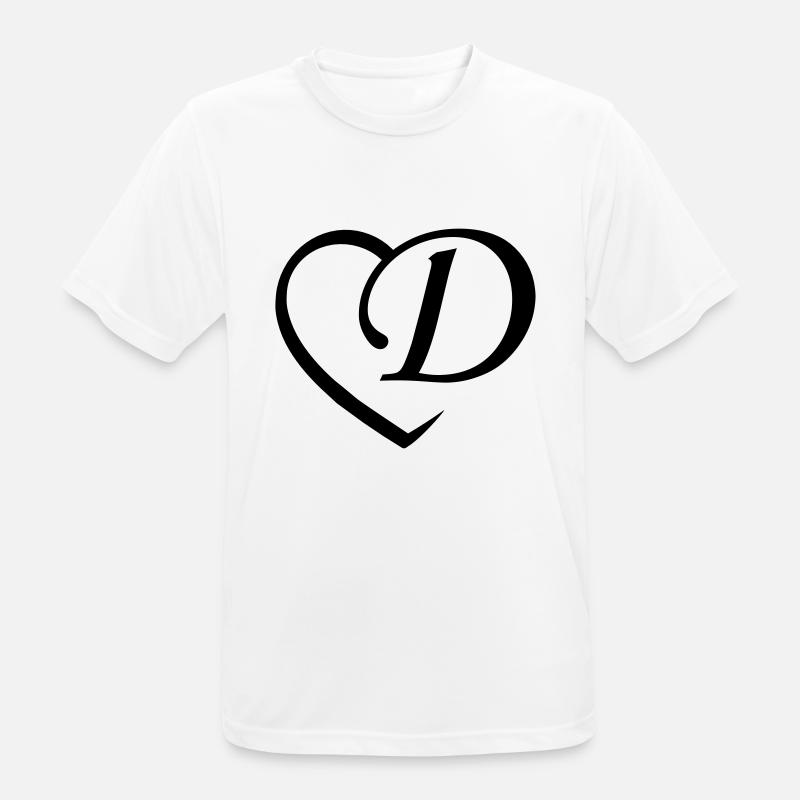 Liebe Buchstabe D - Männer T-Shirt atmungsaktiv - Weiß