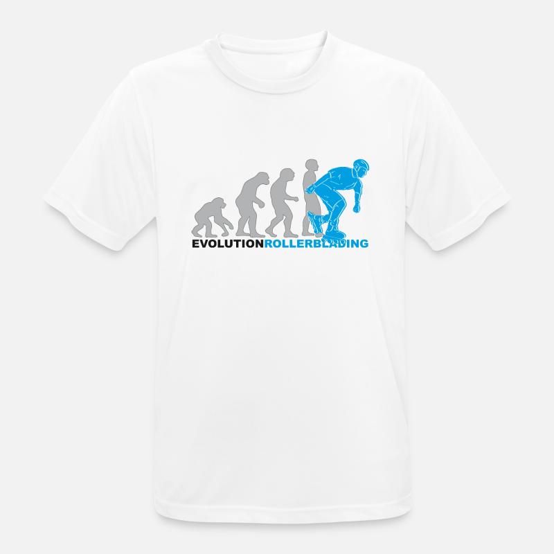 evolution rollerblading, Inline Skates, skaten - Männer T-Shirt atmungsaktiv - Weiß