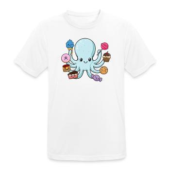 Sweet octopus gift octopus with sweets - Men's Breathable T-Shirt - white - Front - AI Model Male 185 dark (185cm)