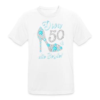 Diva die Beste Diamanten 50. Geburtstag Geschenk - Männer T-Shirt atmungsaktiv - Weiß - Vorne - AI Model Male 185 dark (185cm)