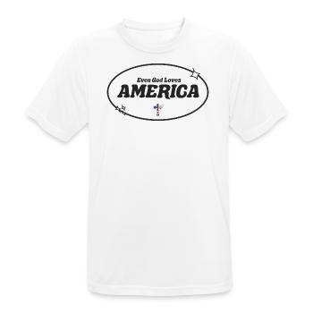Even God Worships America - Men's Breathable T-Shirt - white - Front - AI Model Male 185 dark (185cm)