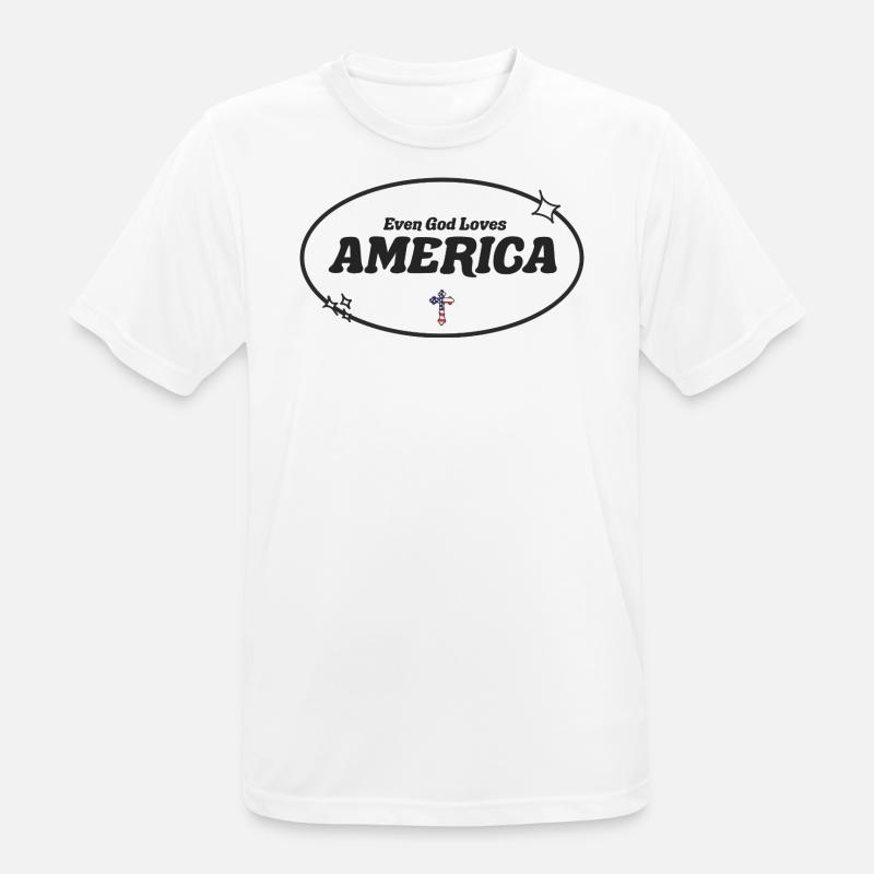 Even God Worships America - Men's Breathable T-Shirt - white