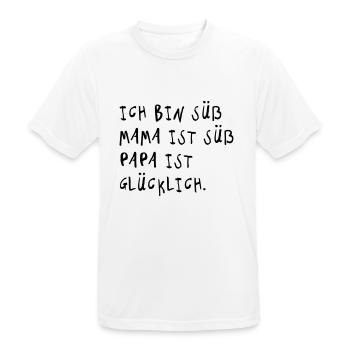 Ich bin süß (Spruch) - Männer T-Shirt atmungsaktiv - Weiß - Vorne - AI Model Male 185 dark (185cm)
