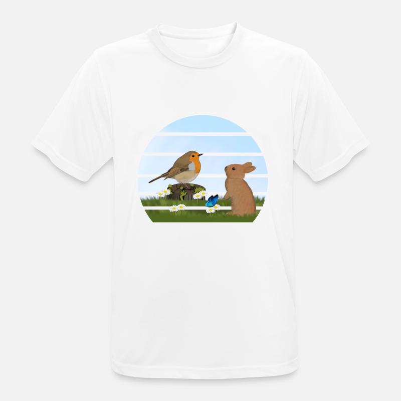 Robin Bird Rabbit Easter Spring - Men's Breathable T-Shirt - white