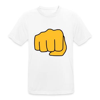 Emoji Fist Sketch Couleur - T-shirt respirant Homme - blanc - Devant - AI Model Male 185 dark (185cm)