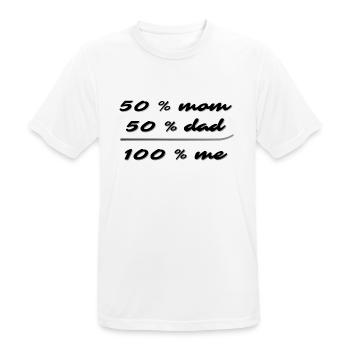 50% mom, 50% dad, 100% me - Men's Breathable T-Shirt - white - Front - AI Model Male 185 dark (185cm)