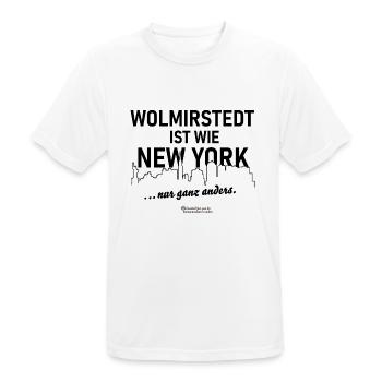 Wolmirstedt ist wie New York - Männer T-Shirt atmungsaktiv - Weiß - Vorne - AI Model Male 185 dark (185cm)