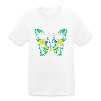 Brasilien Landesflagge Offizielle Staaten Kontinent - Männer T-Shirt atmungsaktiv - Weiß - Vorne - AI Model Male 185 dark (185cm)