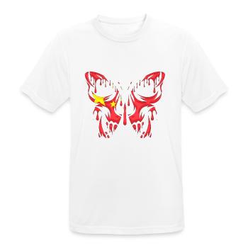 China Landesflagge offizielle Staaten Kontinent - Männer T-Shirt atmungsaktiv - Weiß - Vorne - AI Model Male 185 dark (185cm)