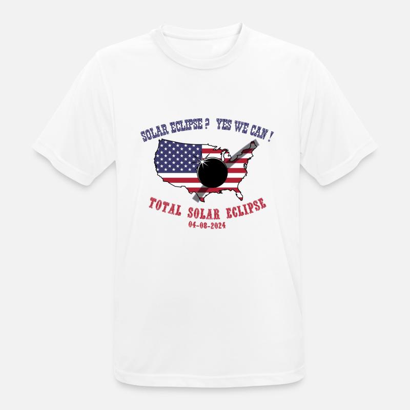 Total Solar Eclipse 2024 - Männer T-Shirt atmungsaktiv - Weiß