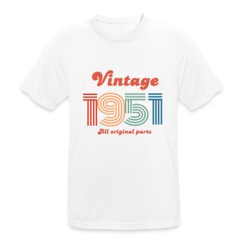 Jahrgang 1951, alle Originalteile - Männer T-Shirt atmungsaktiv - Weiß - Vorne - AI Model Male 185 dark (185cm)