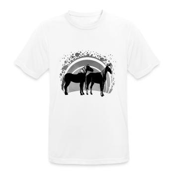 Les chevaux - T-shirt respirant Homme - blanc - Devant - AI Model Male 185 dark (185cm)
