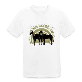 Les chevaux - T-shirt respirant Homme - blanc - Devant - AI Model Male 185 dark (185cm)