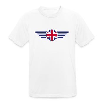 Ich liebe Vereinigtes Königreich, Eleganz Stil - Männer T-Shirt atmungsaktiv - Weiß - Vorne - AI Model Male 185 dark (185cm)