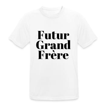 Futur grand frère - annonce futur grand frère - T-shirt respirant Homme - blanc - Devant - AI Model Male 185 dark (185cm)