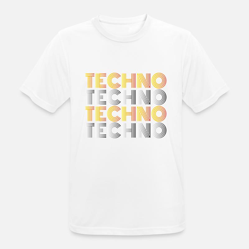 Techno Techno Techno Techno Techno chemise minimale - T-shirt respirant Homme - blanc