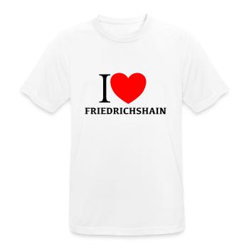 I LOVE FRIEDRICHSHAIN - Männer T-Shirt atmungsaktiv - Weiß - Vorne - AI Model Male 185 dark (185cm)