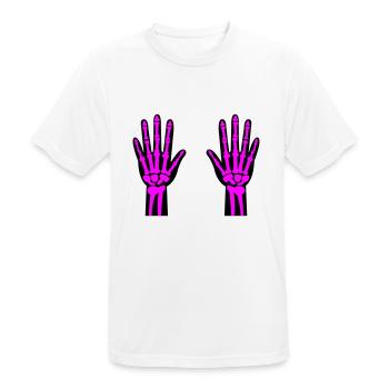Skeleton Hands 02 - Men's Breathable T-Shirt - white - Front - AI Model Male 185 dark (185cm)