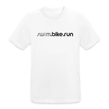 swim.bike.run triathlon triathlete cadeau sport - T-shirt respirant Homme - blanc - Devant - AI Model Male 185 dark (185cm)
