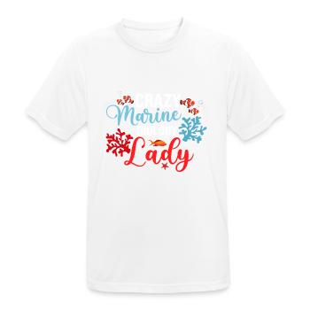 Crazy Marine Biology Lady Scientist Ocean Student - Men's Breathable T-Shirt - white - Front - AI Model Male 185 dark (185cm)