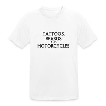 Tattoos, Beards and Motorcycles - Männer T-Shirt atmungsaktiv - Weiß - Vorne - AI Model Male 185 dark (185cm)
