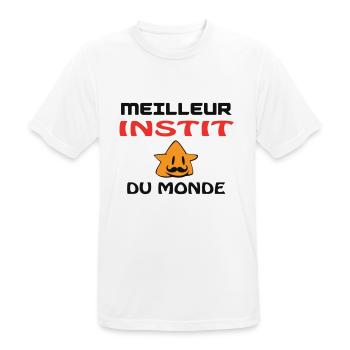 MEILLEUR INSTIT DU MONDE - T-shirt respirant Homme - blanc - Devant - AI Model Male 185 dark (185cm)