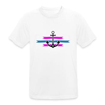 anker - Männer T-Shirt atmungsaktiv - Weiß - Vorne - AI Model Male 185 dark (185cm)