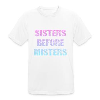 Les sœurs avant les messieurs - T-shirt respirant Homme - blanc - Devant - AI Model Male 185 dark (185cm)