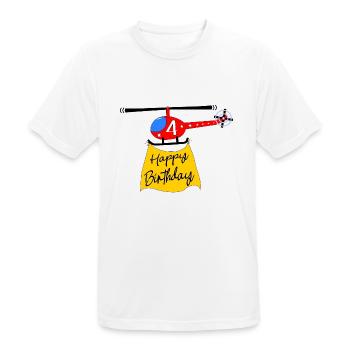 Hubschrauber Happy Birthday 4 - Männer T-Shirt atmungsaktiv - Weiß - Vorne - AI Model Male 185 dark (185cm)