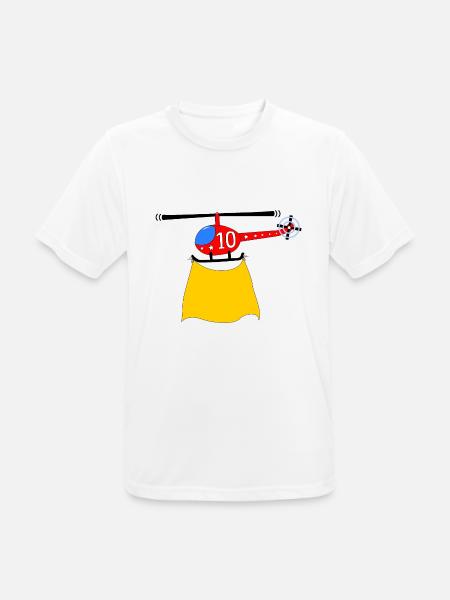 Helicopter Birthday 10 - Men's Breathable T-Shirt - white